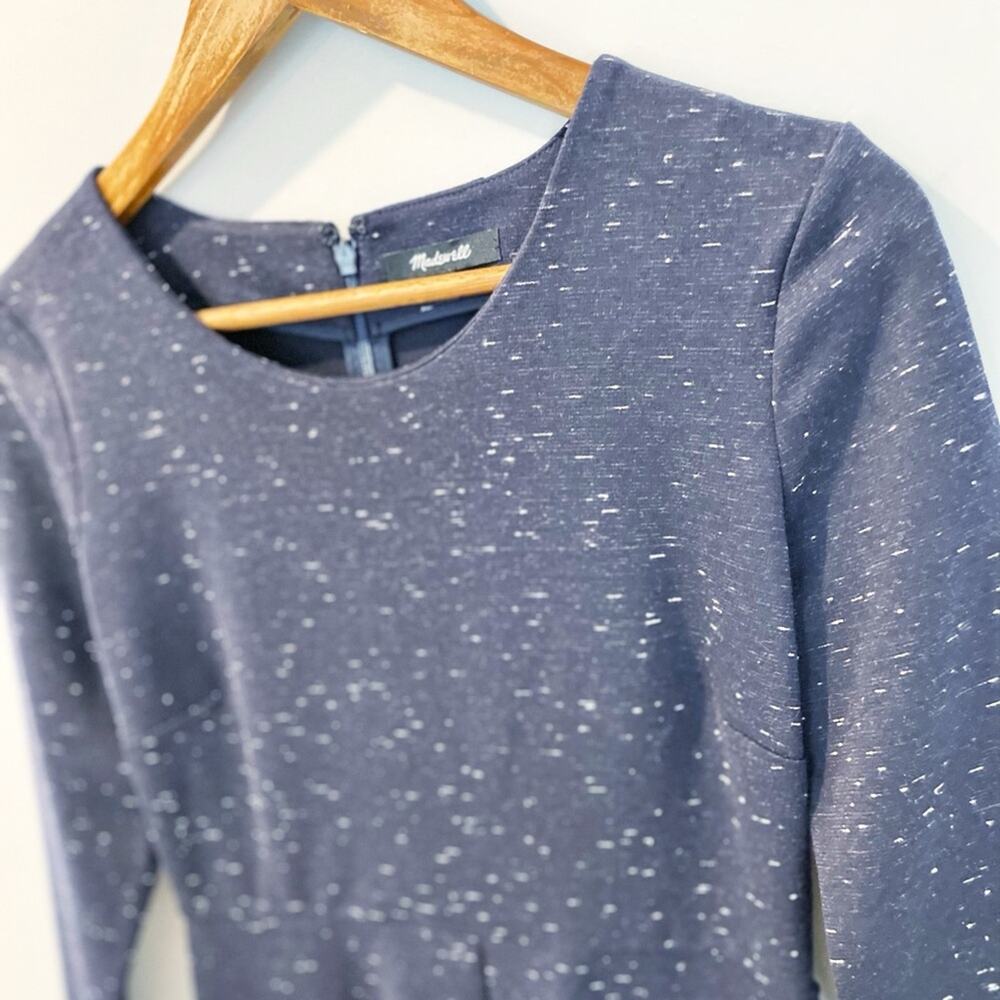 Madewell Gia Marled Fit & Flare Dress Navy Size 4 EUC - Picture 9 of 16